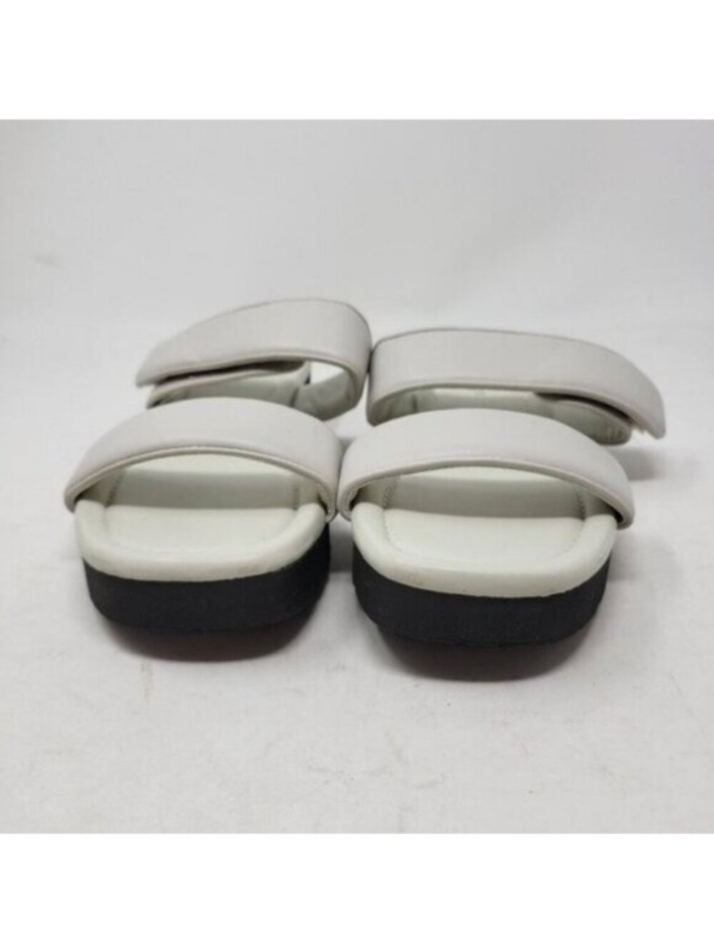 Marc Fisher | Double Strap Cushioned Kina Round Toe Platform Sandals White Gray - Picture 8 of 11